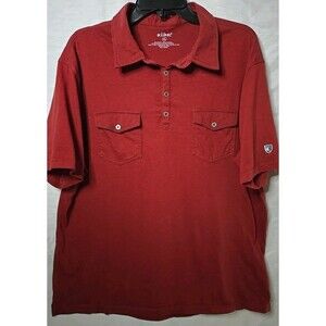 Kuhl 2 Pocket Polo Shirt, Sz XL, Red/Maroon, Logo, 108846